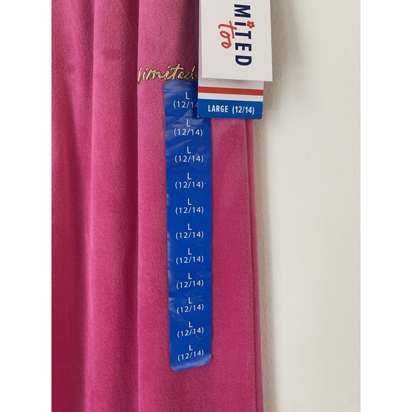 NWT Limited Too Girls' Pink Velour Logo Sweatpants Straight Leg- Size L (12/14) - Picture 5 of 12